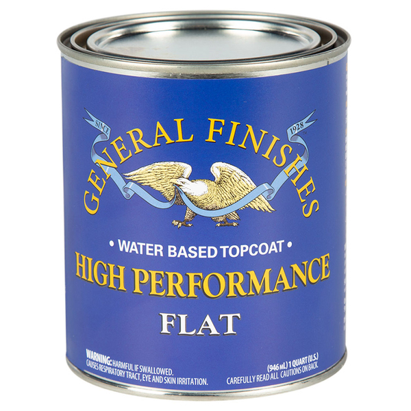 General Finishes 1 Qt Clear High Performance Water-Based Topcoat, Flat QTHF